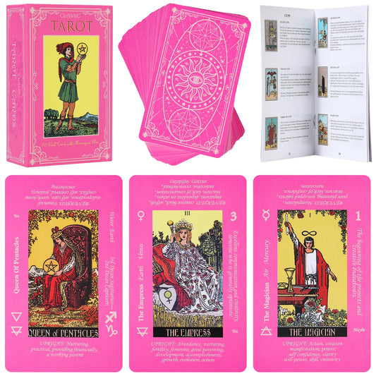 Fofeadm Pink Tarot Deck front view shows beginner-friendly design