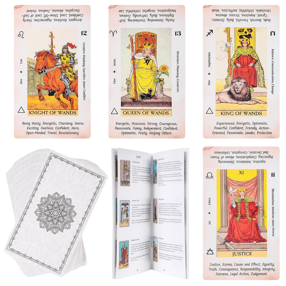Fofeadm tarot deck with 78 cards arranged for beginner practice.