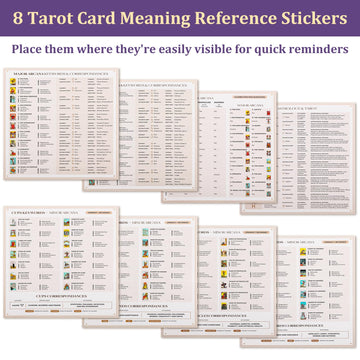 Fofeadm tarot stickers with 8 cheat sheets included for beginners