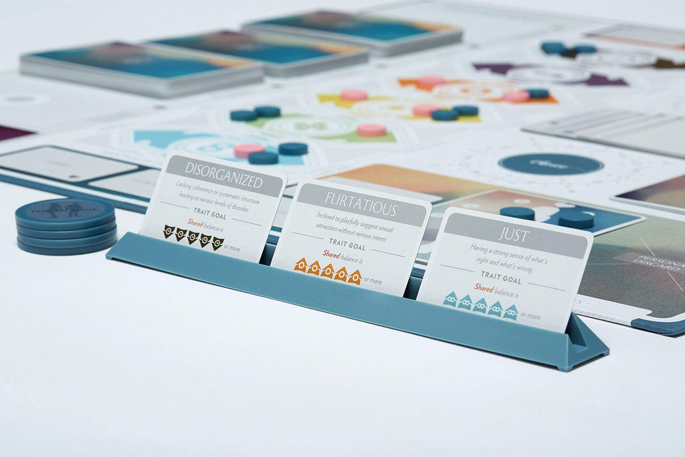 Fog of Love organizer insert and tokens keep gameplay tidy and ready.