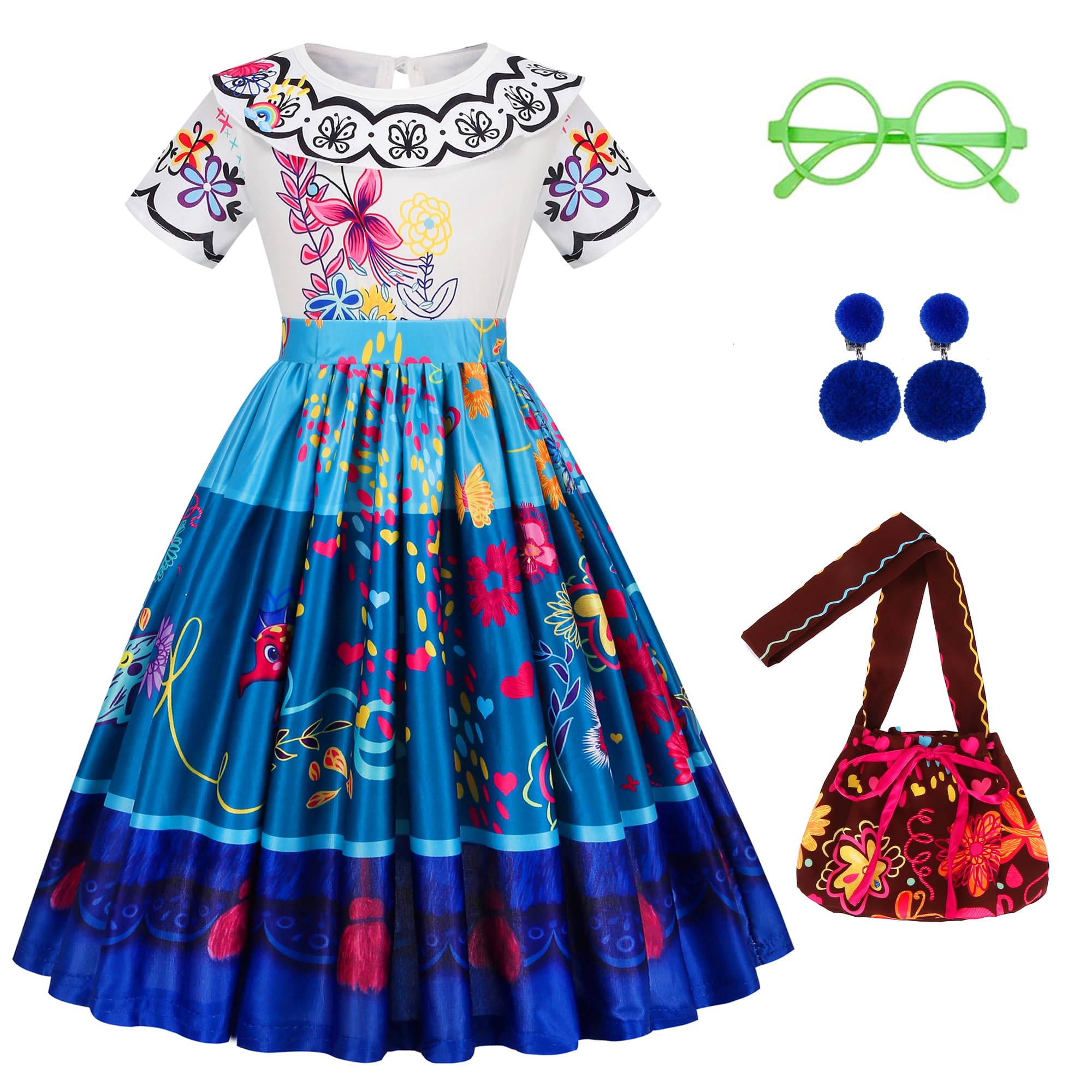 Foierp Mirabel dress for kids with vibrant print ideal for imaginative play