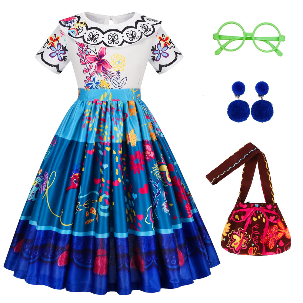 Foierp Mirabel dress for kids with vibrant print ideal for imaginative play