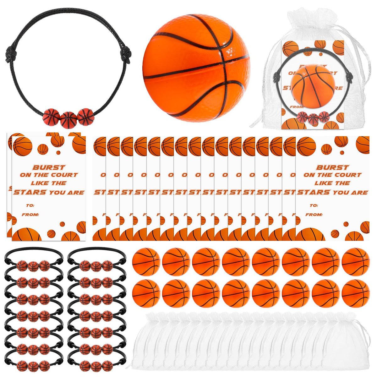 Foilswirl basketball stress ball close-up, ideal for party favors and tactile play