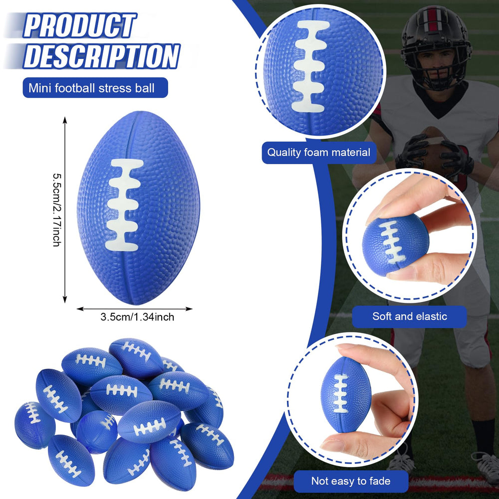 Foilswirl blue mini football stress ball pack 03 boosts focus during study breaks