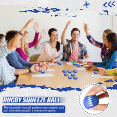 Foilswirl blue mini football stress ball pack 06 suitable as carnival prizes