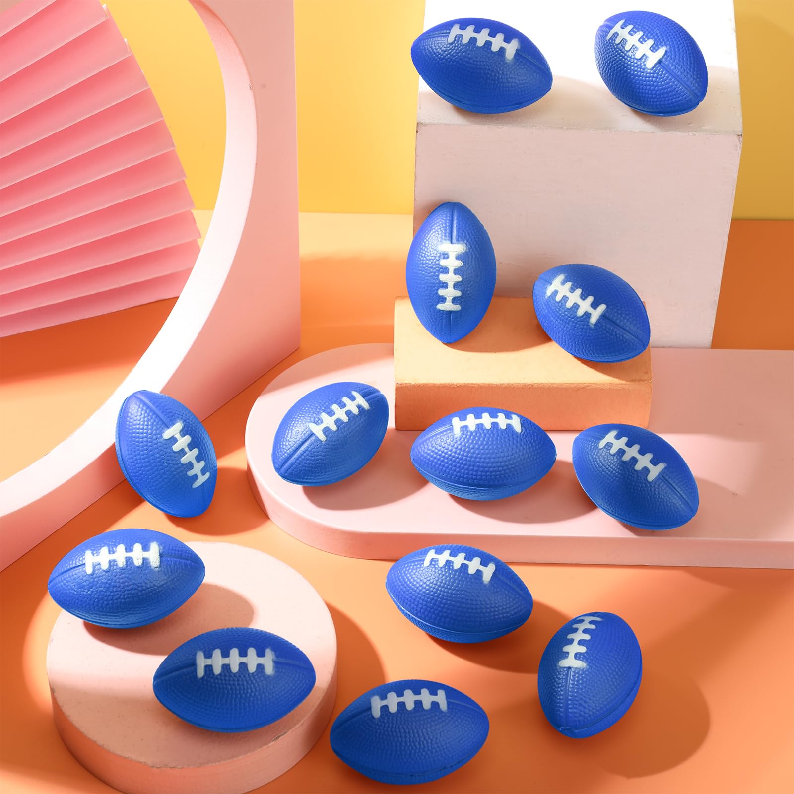 Foilswirl blue mini football stress ball pack 07 perfect birthday party favors