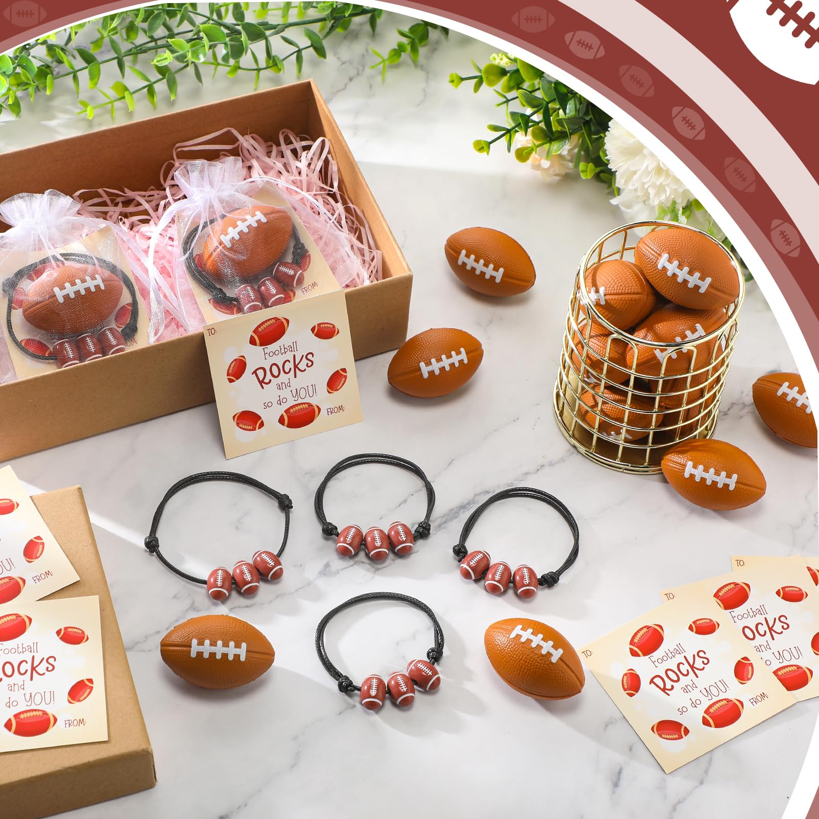 Foilswirl football gifts bulk pack, complete set for themed celebrations.