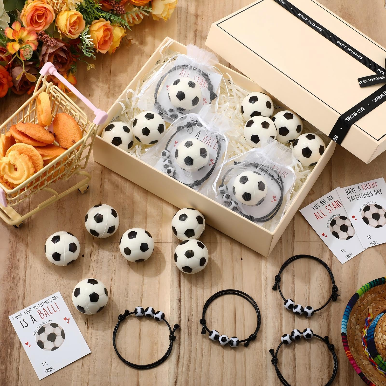 Foilswirl 18-piece soccer gift set cohesive bulk package
