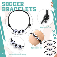 Foilswirl soccer bracelets adjustable for teams and fans