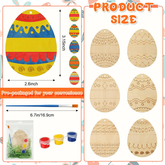 Foilswirl wooden Easter egg cutouts in six styles for colorful DIY projects.