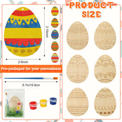 Foilswirl wooden Easter egg cutouts in six styles for colorful DIY projects.