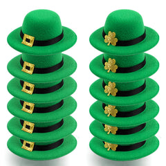 FOIMAS mini leprechaun hat with shamrock buckle for craft decor.