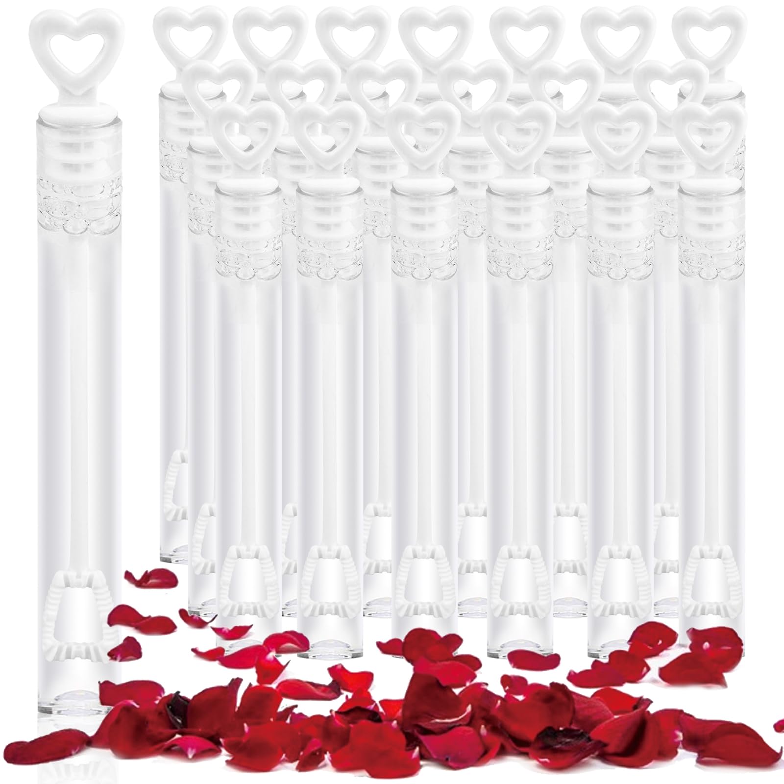 FOIMAS mini heart wedding bubble wand white pack for elegant guest favors.