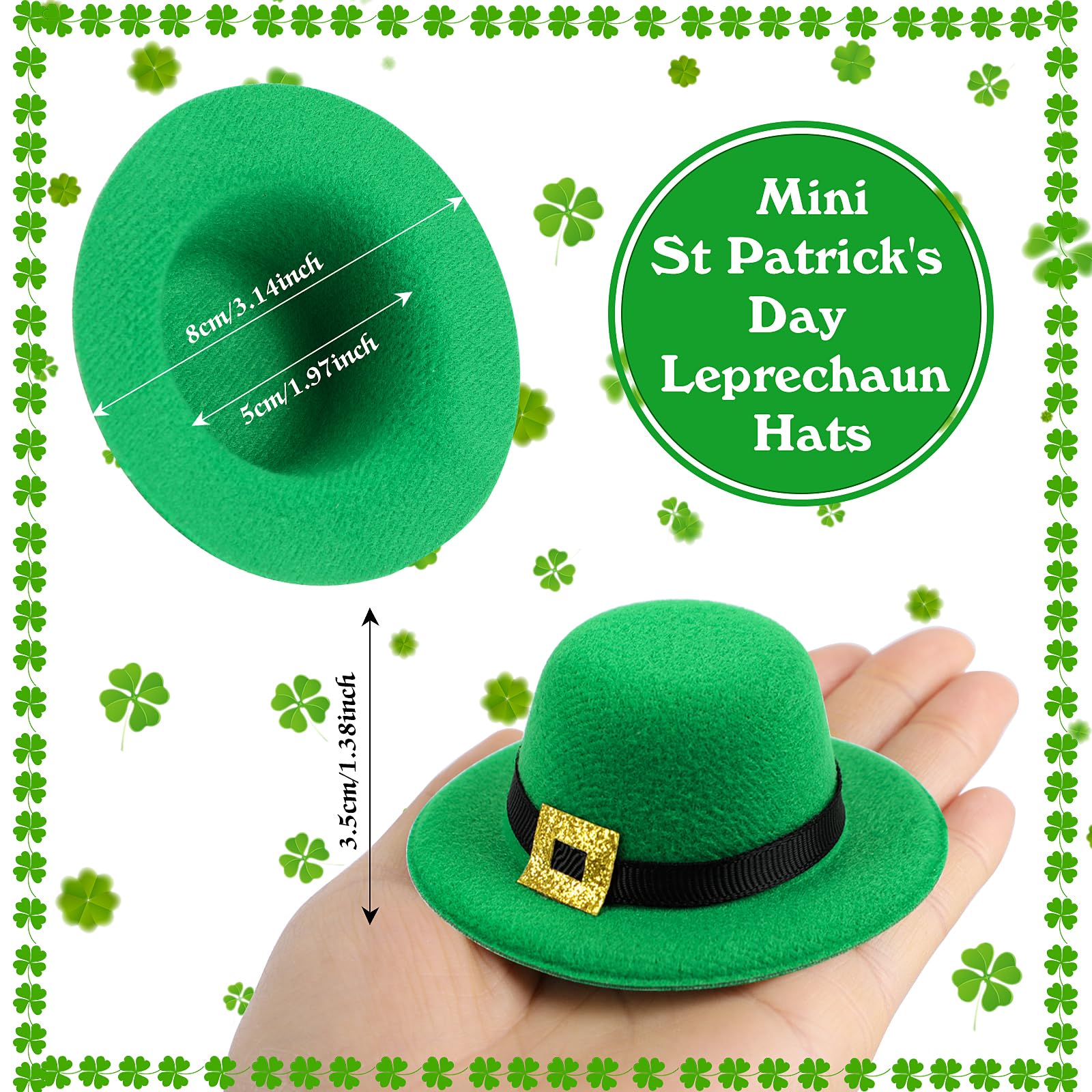 FOIMAS St Patrick's Day hat on wine bottle topper for festive display.