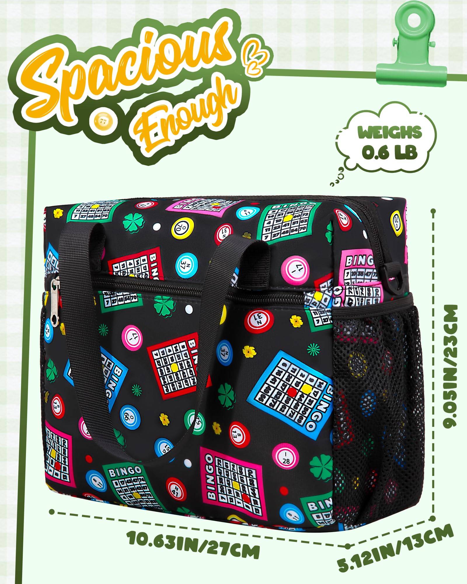 FOKDUVB Bingo Bag water-resistant fabric resists spills during travel