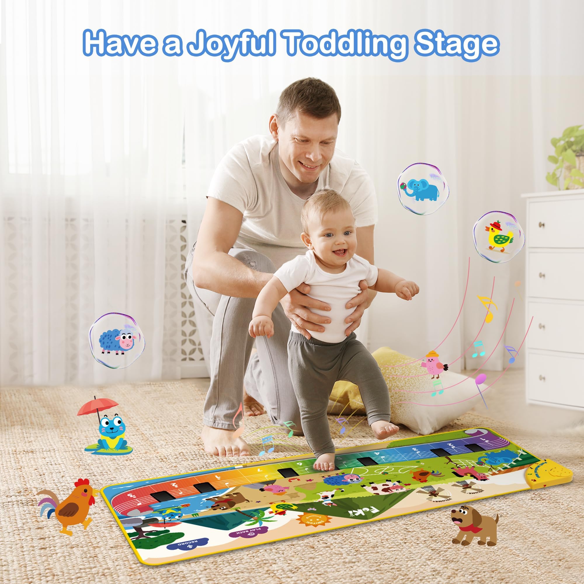 Foki anti-slip, easy-clean material supports safe play indoors or outdoors.