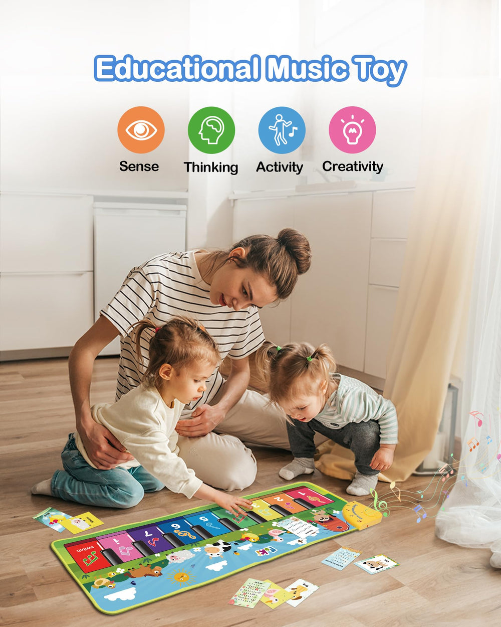 Anti-slip, soft surface keeps little feet safe during play