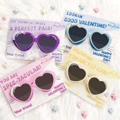 Fokuboo valentines cards with name sunglasses kit for classroom gifting