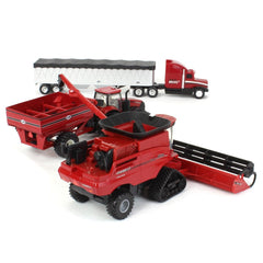 Foldable unloading auger and raised feeder housing for pose options.