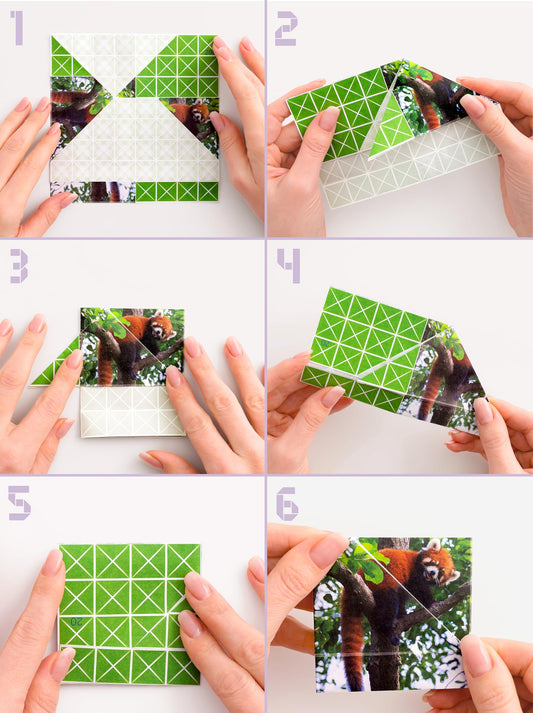 Foldology 1&amp;2 combo pack contents display 100 puzzles across five levels.