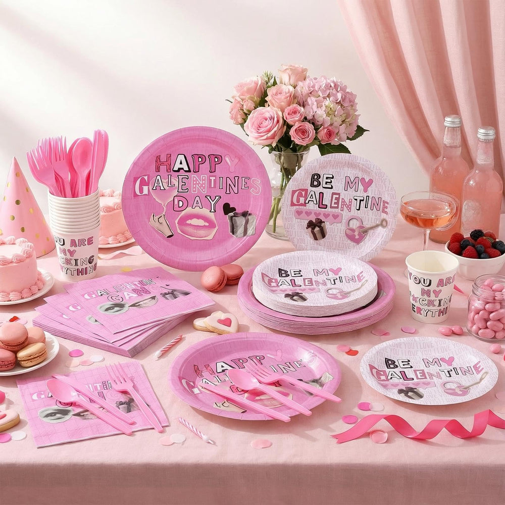 FoldTier Galentine's pink forks featured in the set