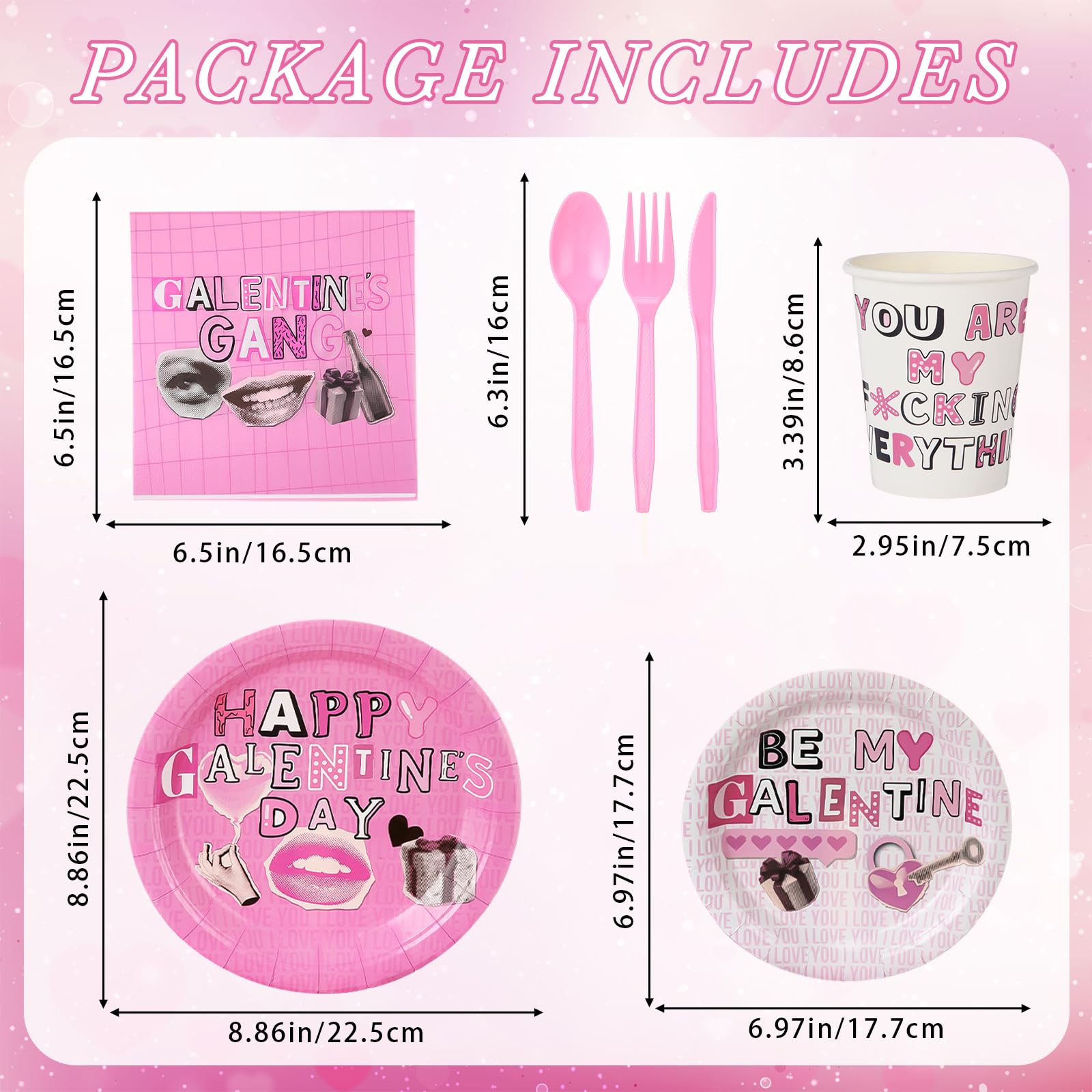FoldTier Galentine's 7in pink plates ideal for sides or desserts