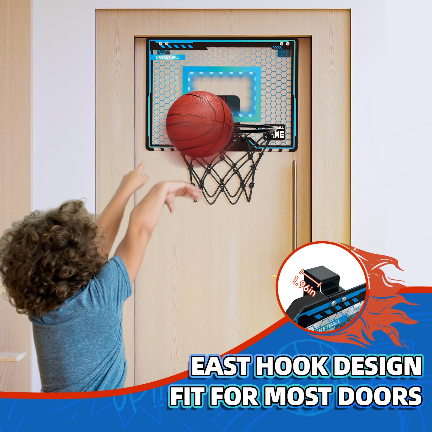 Folimix shatterproof backboard provides durable indoor use.
