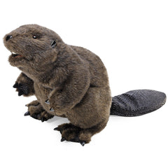 Folkmanis Beaver Hand Puppet mouth detail for expressive storytelling