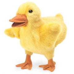 Folkmanis Duckling Hand Puppet yellow closeup for imaginative play and storytelling