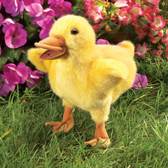 Folkmanis Duckling Hand Puppet yellow movable beak highlights expressive stage performances