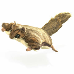 Folkmanis Flying Squirrel puppet brown front view for storytelling
