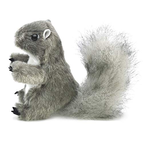 Folkmanis gray squirrel finger puppet easily animates on a finger for playful storytelling.