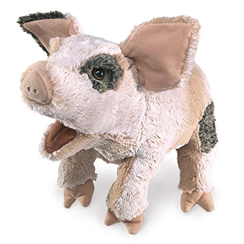 Folkmanis Grunting Pig puppet features snout movement for interactive theater.