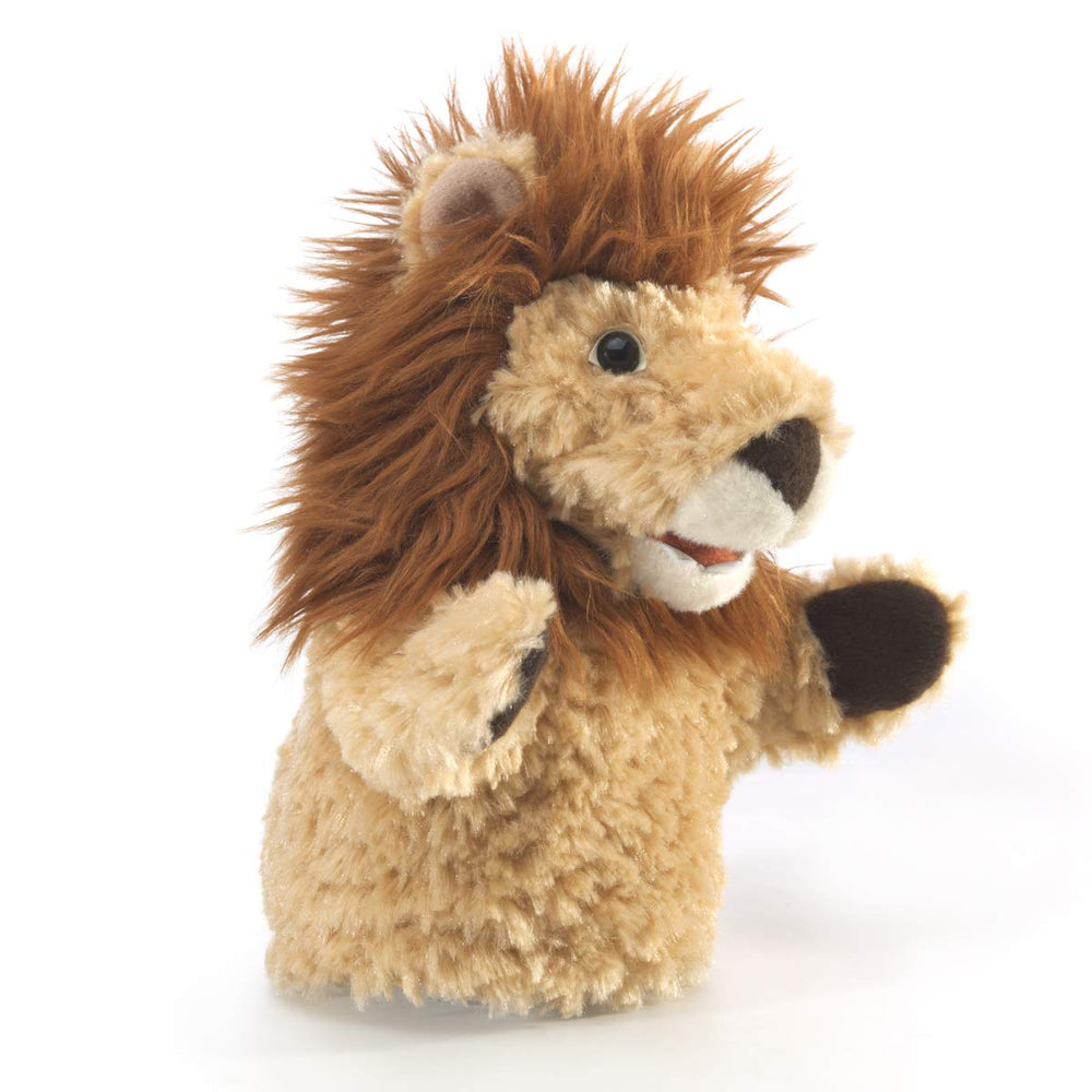 Folkmanis Little Lion in action demonstrates effortless mouth and paw control
