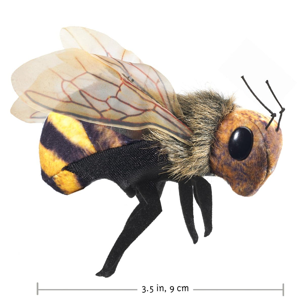 Folkmanis Mini Bee Storytelling Toy helps engage children during read-alouds and puppet shows.