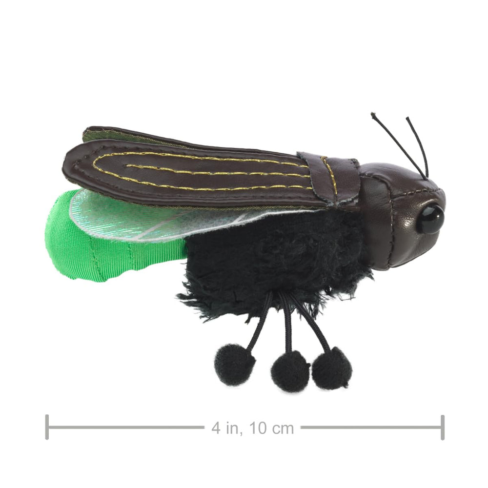 Stage-ready Folkmanis Firefly puppet for puppetry and storytelling performances.