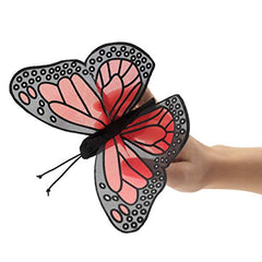 Folkmanis Monarch butterfly finger puppet fits many fingers for easy classroom or home use.