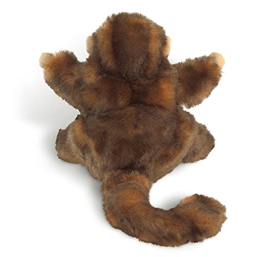 Folkmanis Monkey Hand Puppet mouth action demonstrates easy mouth movement for performances.