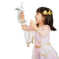 Folkmanis Pearl Dragon Wristlet Puppet magnetic closure at the wrist