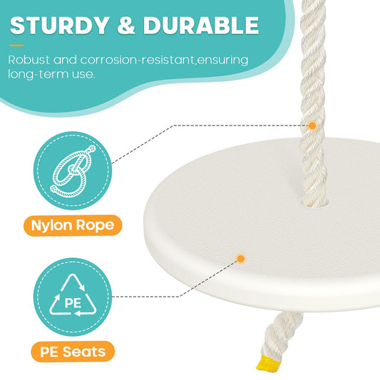 Fologtoo zipline seat assembly with carabiner and rope for quick setup