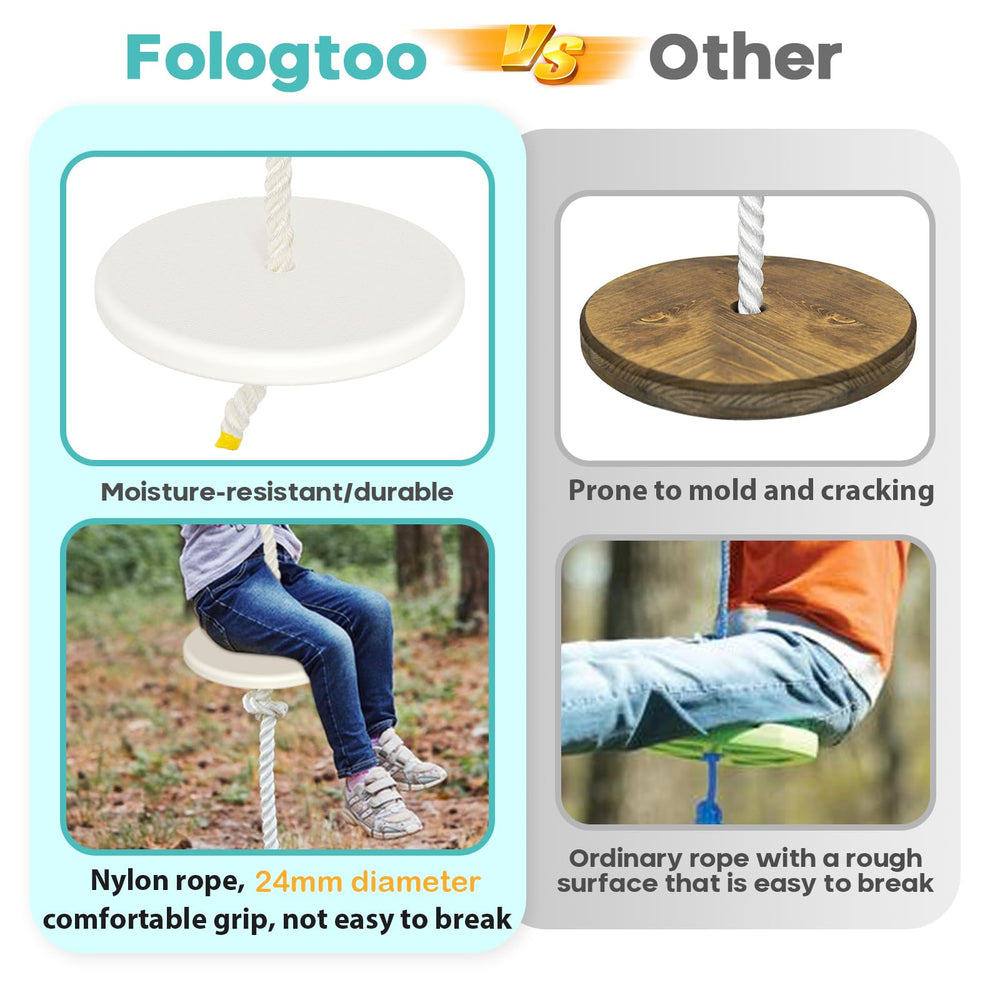 Fologtoo zipline seat capacity up to 350 lbs for versatile riders