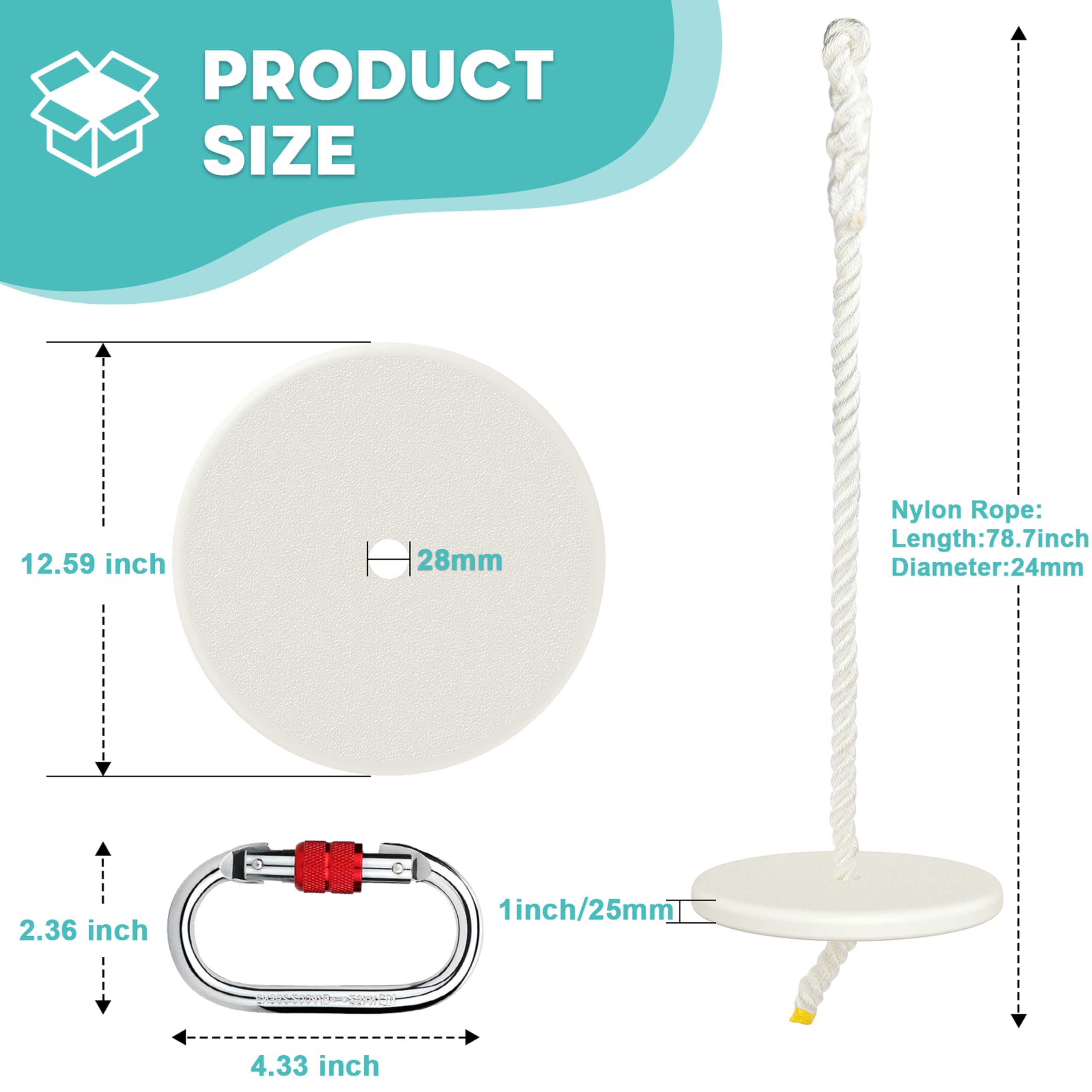 Fologtoo zipline seat with 12.59 inch diameter for comfortable riding