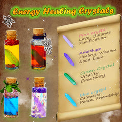 FOMOMDI DIY Magic Crystal Potions 20 bottles arranged for hands-on mixing.