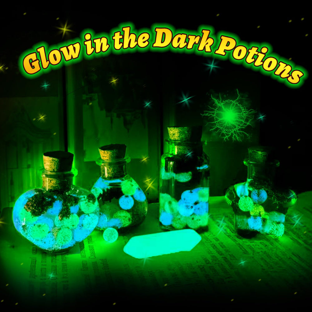 FOMOMDI DIY Magic Crystal Potions with unicorn glitter dust and crystals for shimmer.