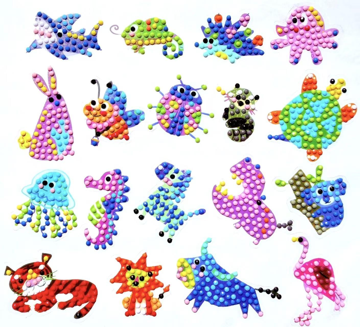 FONYANE hippo diamond stickers for kids spark creativity and color recognition