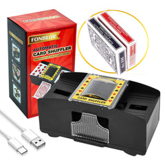 FONBEAR 2 deck shuffler front view for compact tabletop use.