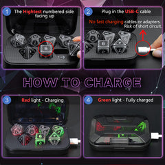 FONVGOGO LED dice show red and green charging indicators through a clear case