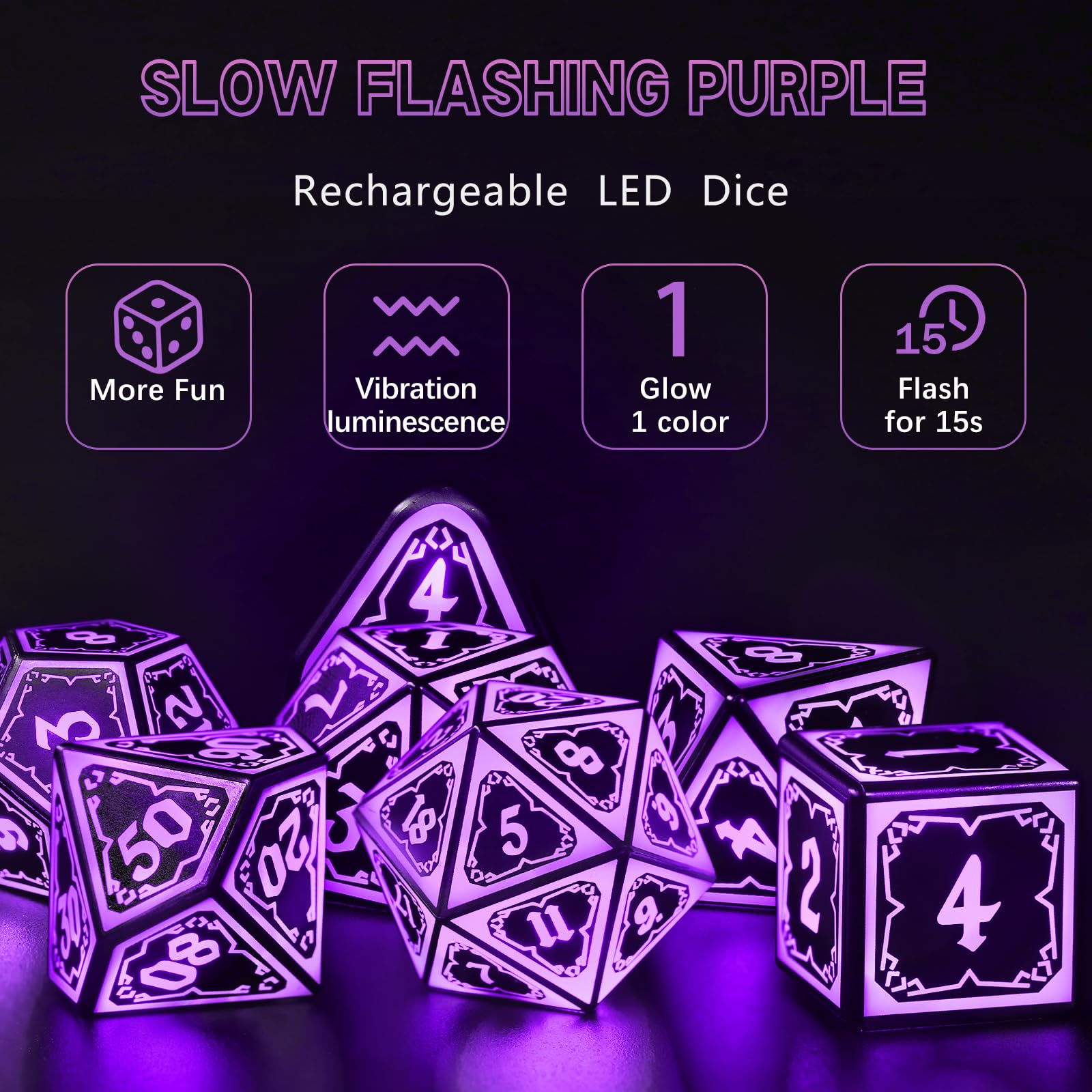 FONVGOGO DND Dice Set 7 pieces in gift box, ready for gifting and gameplay