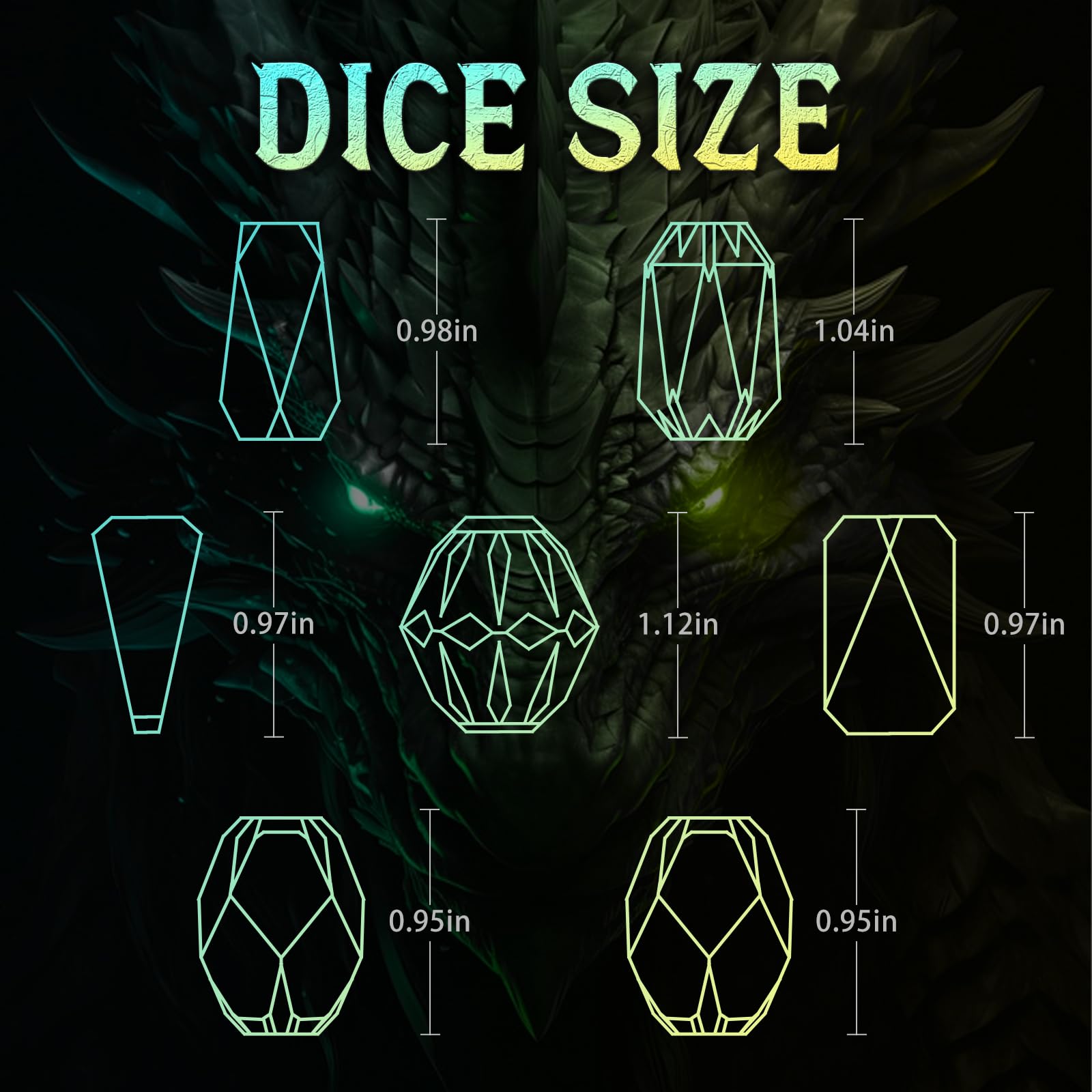 Shiny metal finish catches light for dramatic dice rolls