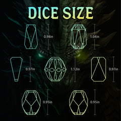 Shiny metal finish catches light for dramatic dice rolls